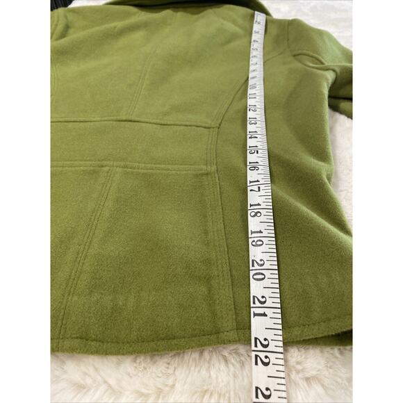 Multiples Women's Small Green‎ Flannel Silky Trim Open Front Jacket - Picture 7 of 10